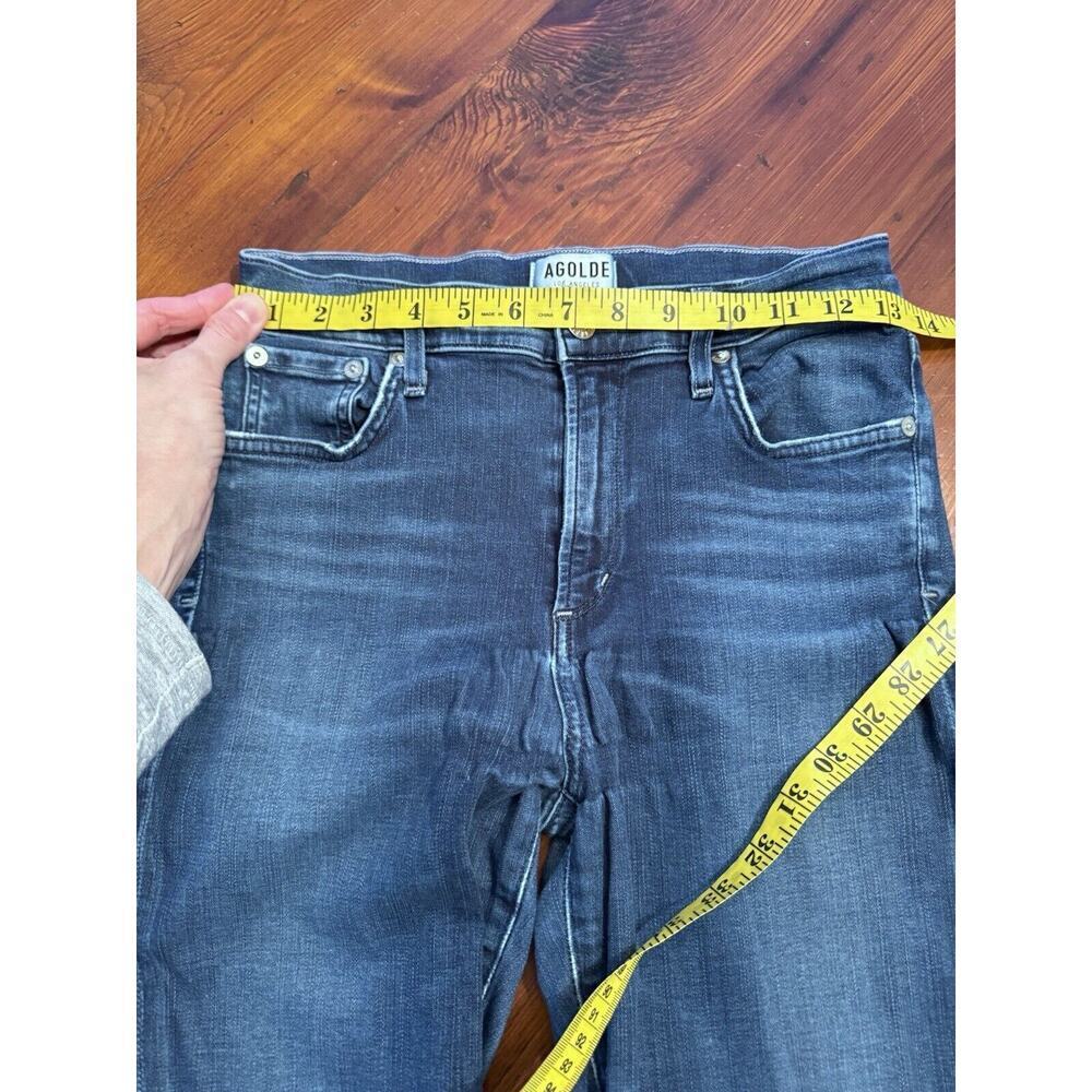 AGOLDE Sophie High Rise Crop Skinny Raw Hem Indigo Jeans Size 28 - Picture 8 of 9